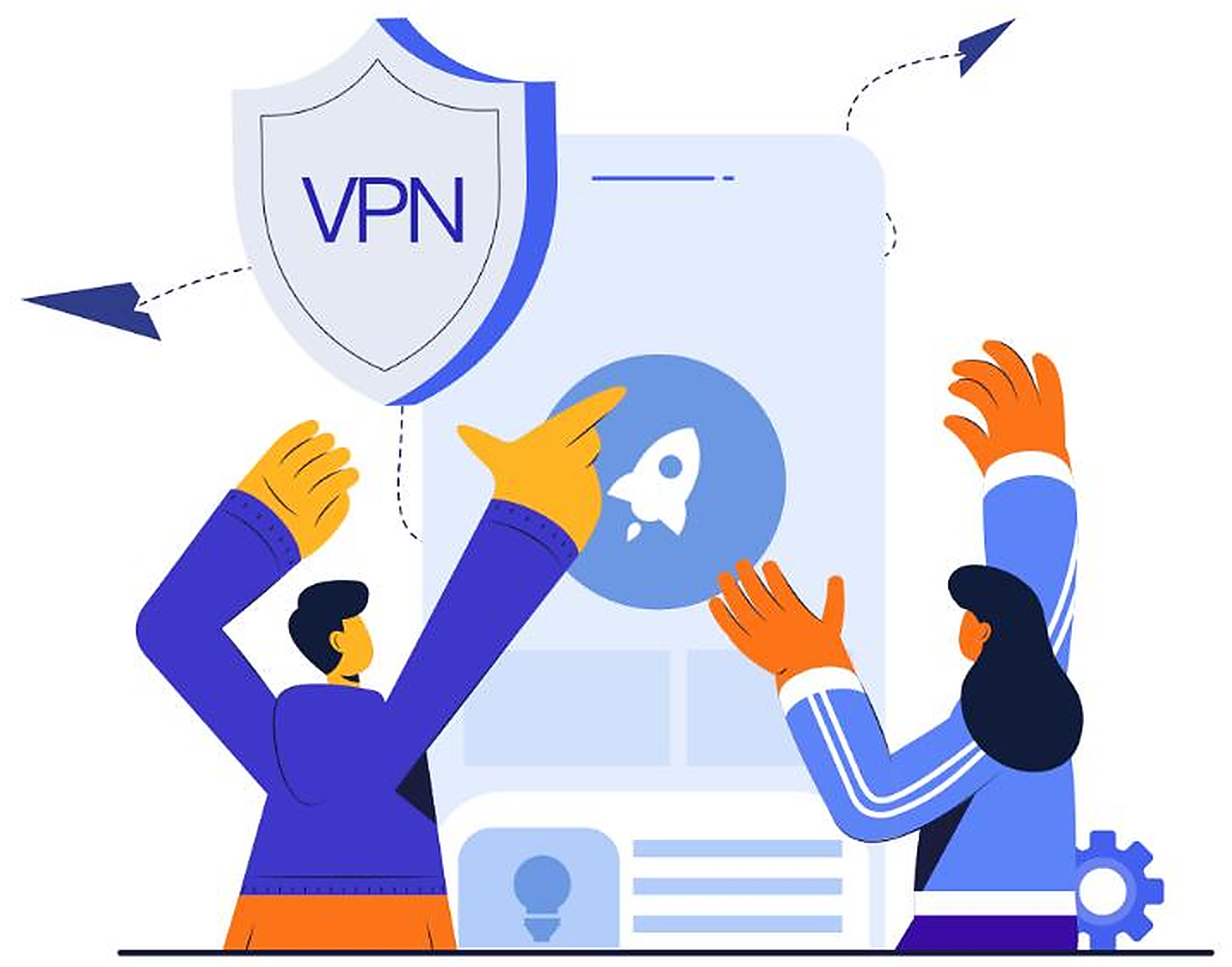 火猫 VPN 连接插画